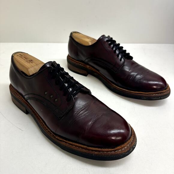 VGUC pskaufman No.1050 RUNWAY Derby Oxblood Burgundy Handmade Recycled 8.5 main image 4